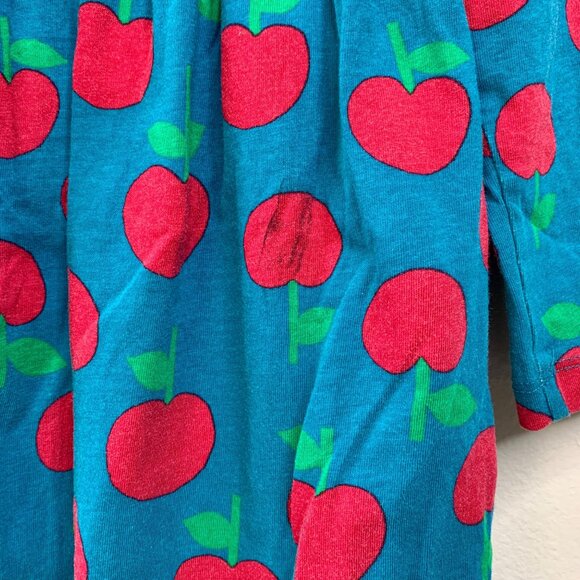 HANNA ANDERSSON Apples Dress Girls 8 130 Red Apple Playdress Pockets Blue - Picture 5 of 6